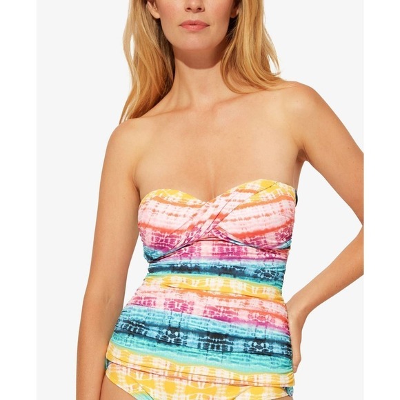 Bleu by Rod Beattie Good Vibrations Twist Bandeau Tankini Top Women's Size 6 NWT